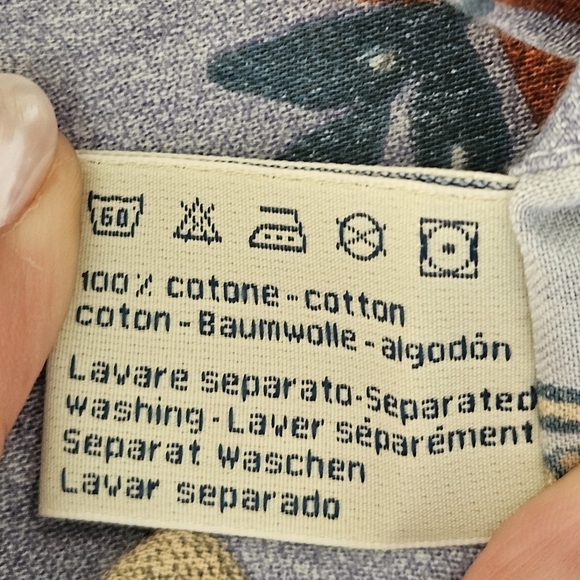 Kimono Granfoulard Bassetti  S/M Long 100% Cotton Belt Blue Green Orange Floral - Picture 5 of 15